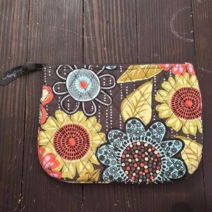 Vera Bradley Brown and Teal Wristlet